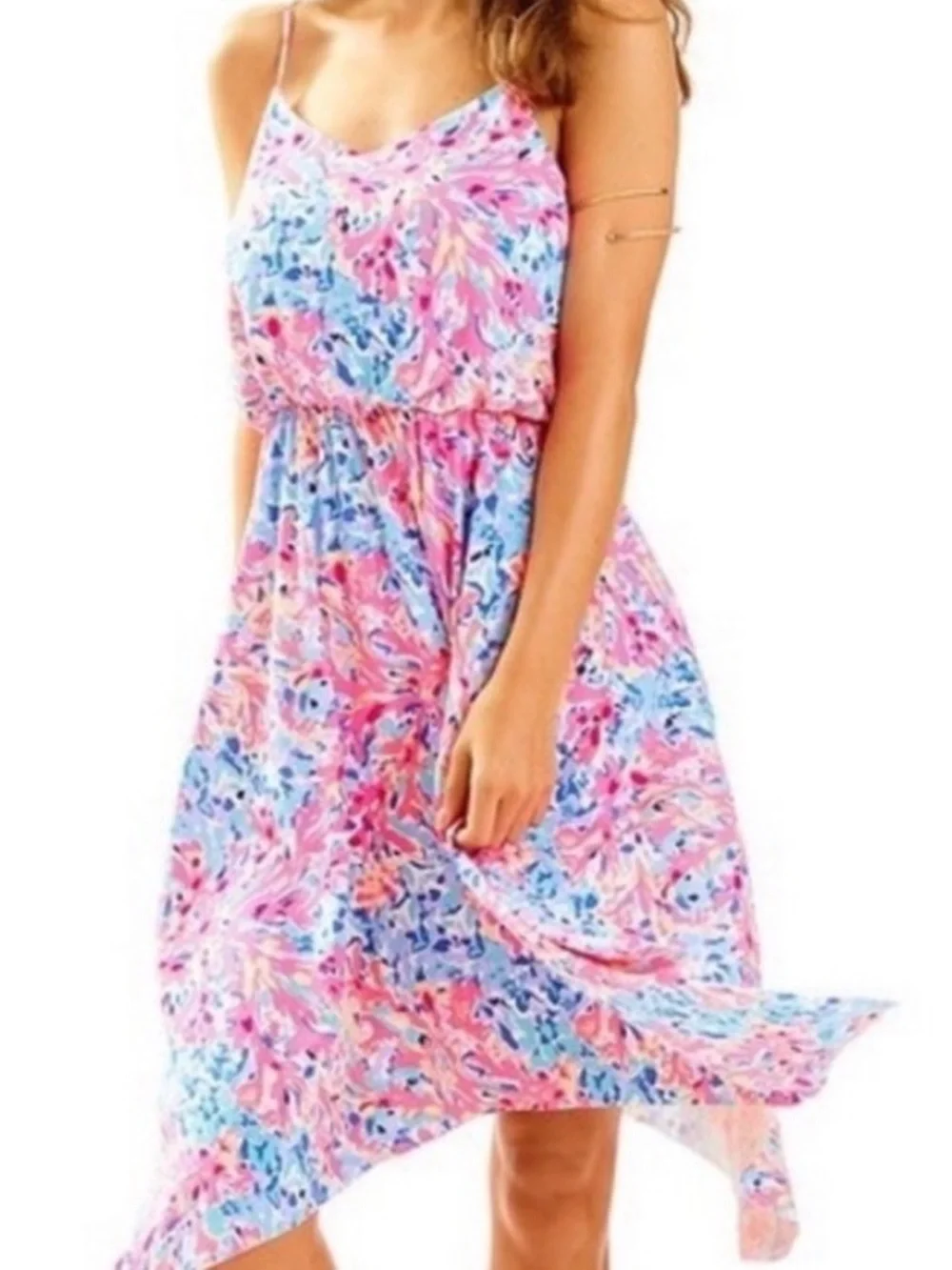 Lilly Pulitzer Dominica Pink and Light Blue Floral Print